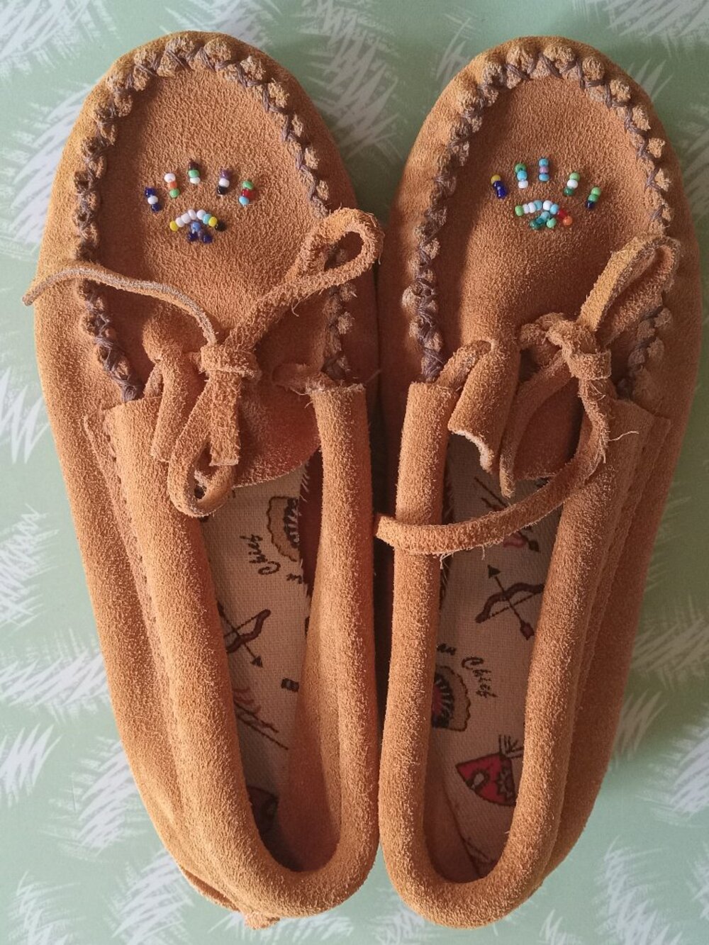 Kids leather Mocassins loafers native american navajo
